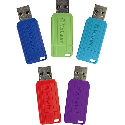 8GB PinStripe USB Flash Drive - 5pk - Assorted - 8GB - 5pk - Assorted