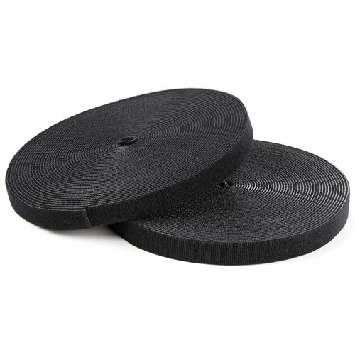 StarTech.com Hook-and-Loop Cable Management Tie - 100 ft. Bulk Roll - Black - Cut-to-Size Cable Wrap / Straps - Tie Strap 
