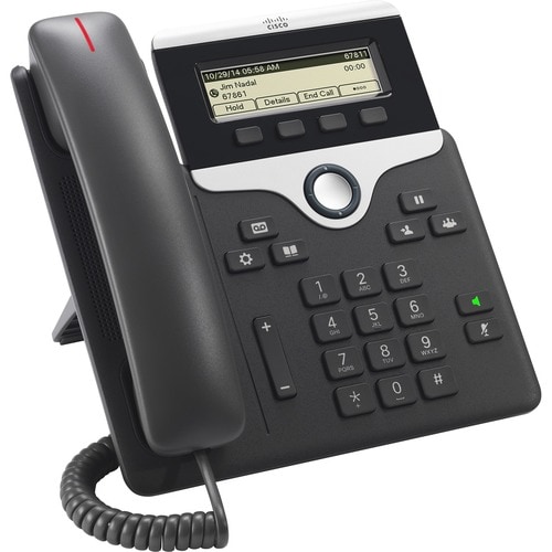 Téléphone IP Cisco 7811 - Filaire - Fixation au mur, Bureau - Charbon - 1 x Ligne Totale - VoIP - 2 x Réseau (RJ-45) - PoE