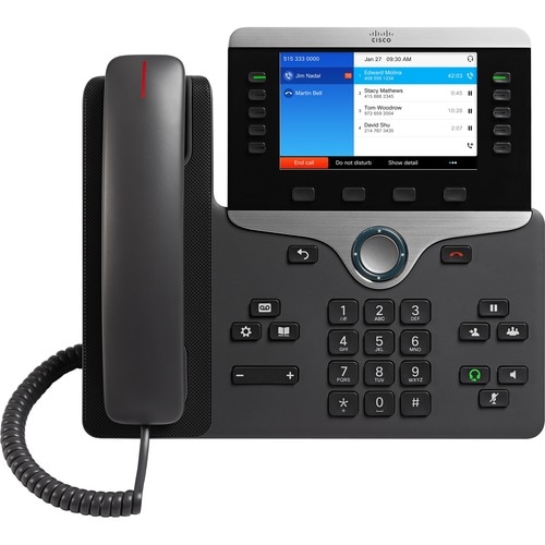 Cisco 8841 IP Phone - Corded - Corded - Wall Mountable, Desktop - Charcoal Grey - 10 x Total Line - VoIP - 12.7 cm (5") - 