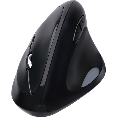 Adesso 2.4 GHz Wireless Vertical Programmable Mouse - Optical - Wireless - 30 ft - Radio Frequency - 2.40 GHz - Black - US