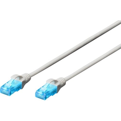 Digitus 25 cm Kategorie 5e Netzwerkkabel für Netzwerkgerät - Zweiter Anschluss: 1 x RJ-45 Network - Male - Patchkabel - Grau