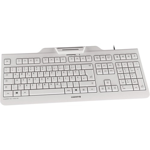 CHERRY KC 1000 SC Keyboard - Cable Connectivity - USB Interface - Black - Mechanical Keyswitch - Smart Card Reader -  Nord