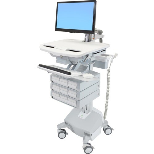 Ergotron StyleView Medizinische Warenkorb - 9 Schubfach - 14,97 kg Belastbarkeit - 4 Rollen - Aluminium, Plastik, Verzinkt