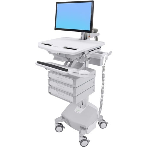 Ergotron StyleView Medizinische Warenkorb - 3 Schubfach - 14,97 kg Kapazität - 4 Rollen - Aluminium, Plastik, Verzinkter S