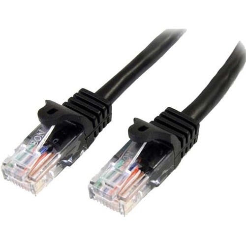 StarTech.com 0.5m Black Cat5e Patch Cable with Snagless RJ45 Connectors - Short Ethernet Cable - 0.5 m Cat 5e UTP Cable - 