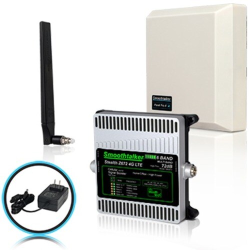 Smoothtalker Stealth Z6 72dB 4G LTE High Power 6 Band Cellular Signal Booster Kit - 700 MHz, 850 MHz, 1700 MHz, 1900 MHz, 