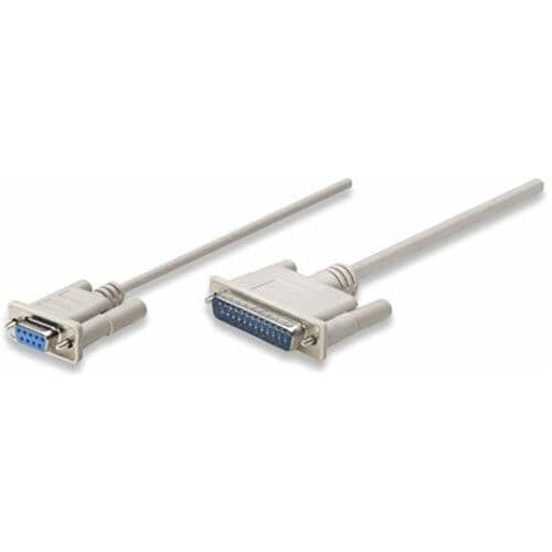 CABLE NULL MODEM DB9H-DB25M 1.8M, MOL - Cable for Impresora, Escáner - Apantallado