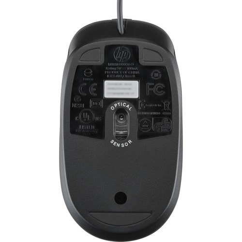 HP Maus - USB - Optisch - 3 Taste(n) - Schwarz - Kabel - 1600 dpi Auflösung - Symmetrisch