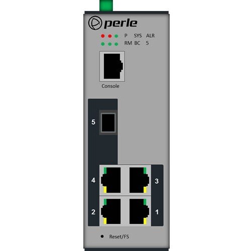 Perle IDS-305G - Managed Industrial Ethernet Switch with Gigabit Fiber - 5 Ports - Manageable - Gigabit Ethernet - 10/100/