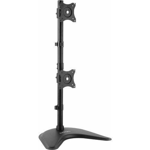 StarTech.com Vertical Dual Monitor Stand - Heavy Duty Steel - Monitors up to 27" - Vesa Monitor - Computer Monitor Stand -