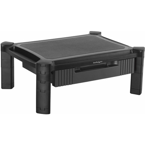 StarTech.com Adjustable Monitor Riser, Drawer, Monitors up to 32" (22lb/10kg), Adjustable Height, Monitor Stand, Computer 