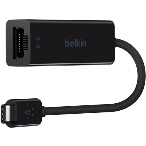 Belkin USB-C to Gigabit Ethernet Adapter USB 3.0 network adapter - Black - USB Type C - 1 Port(s) - 1 - Twisted Pair - 10/