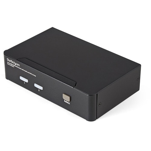 2 Port USB HDMI KVM Switch with Audio and USB 2.0 Hub - 1080p (1920 x 1200), Hotkey Support - Dual Port Keyboard Video Mon