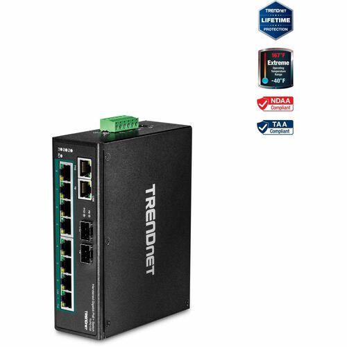 TRENDnet TI-PG102 10 Ports Ethernet Switch - Gigabit Ethernet - 1000Base-T, 1000Base-X - New - TAA Compliant - 2 Layer Sup