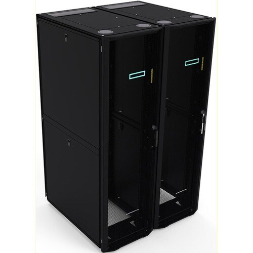 HPE Enterprise 48U Floor Standing Rack Cabinet for Server, KVM Switch - Black, Silver - 1360.78 kg Dynamic/Rolling Weight 