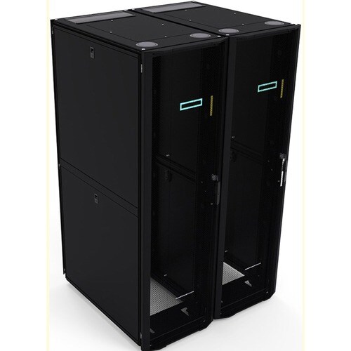 HPE Enterprise 42U Floor Standing Rack Cabinet for Server, KVM Switch - Black, Silver - 1360.78 kg Dynamic/Rolling Weight 