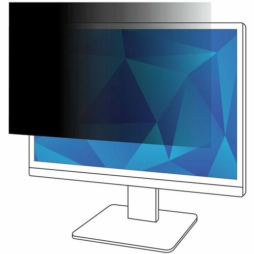 3M Privacy Filter Black, Matte - For 23" Widescreen LCD Monitor - 16:9 - Scratch Resistant, Fingerprint Resistant, Dust Re