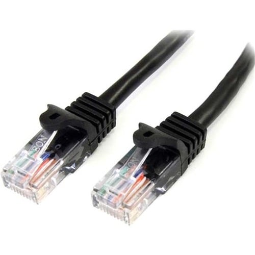 StarTech.com 10m Black Cat5e Patch Cable with Snagless RJ45 Connectors - Long Ethernet Cable - 10 m Cat 5e UTP Cable - Mak