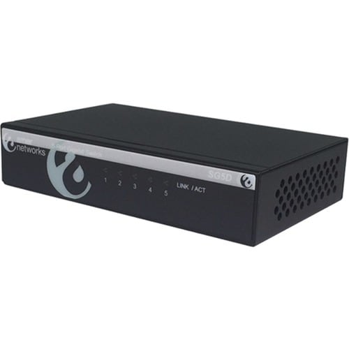 Amer 5 Port 10/100/1000 Mbps Gigabit Ethernet Desktop Metal Switch - 5 Ports - Gigabit Ethernet - 10/100/1000Base-T - 2 La