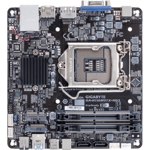 Gigabyte Ultra Durable GA-H110MSTX-HD3 Desktop Motherboard - Intel H110 Chipset - Socket H4 LGA-1151 - Mini-STX - Core i7 