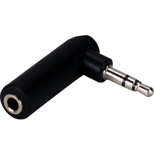 QVS 3.5mm Mini-Stereo Male to Female Right Angle Audio Adaptor - 1 Pack - 1 x Mini-phone Stereo Audio Male - 1 x Mini-phon