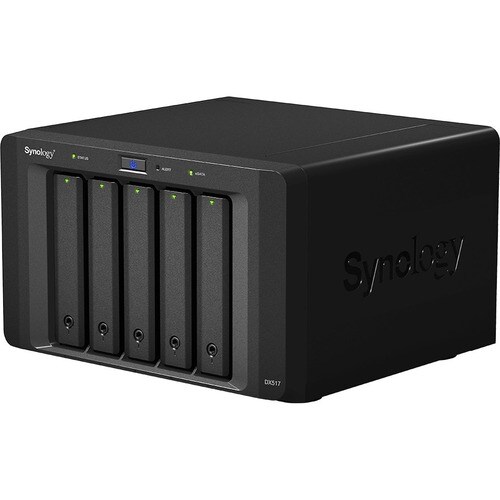 Synology DX517. Gesamte installierte Speicherkapazität: 0 TB. Gehäusetyp: Desktop, Geräteklasse: Kleines & Mittleres Unter