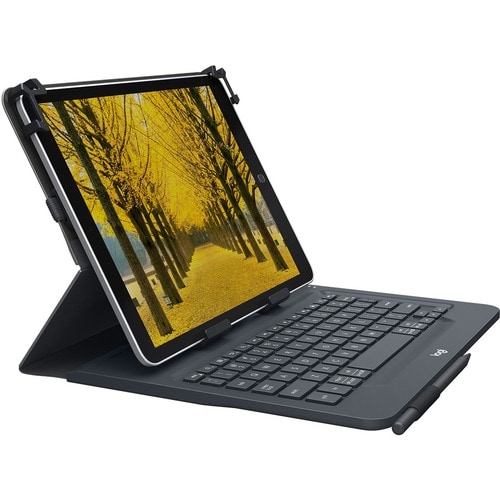 Logitech Universal Folio Keyboard/Cover Case (Folio) for 26.7 cm (10.5") Apple iPad Air - Spill Resistant Shell, Water Res