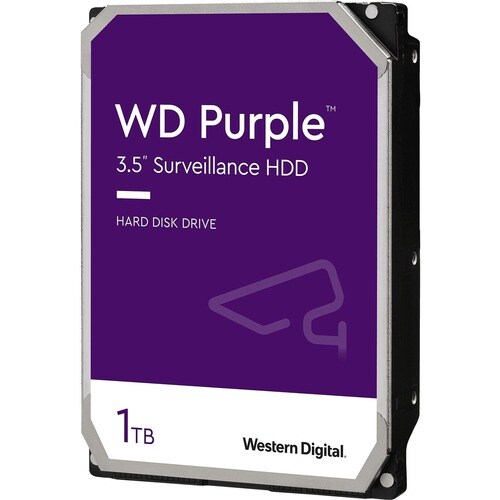 WD Purple WD10PURZ 1 TB Hard Drive - 3.5" Internal - SATA (SATA/600) - Conventional Magnetic Recording (CMR) Method - Netw