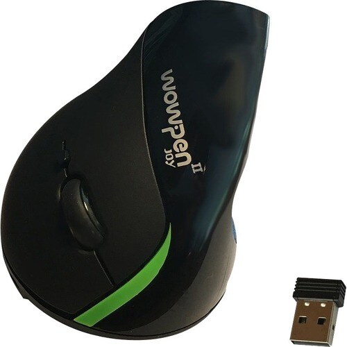 WOW PEN JOY II WIRELESS ERGONOMIC COMPUTER MOUSE BLACK - Optical - Wireless - Black - 1 Pack - USB - 2000 dpi - Scroll Whe