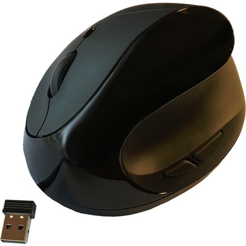 COMFI II WIRELESS ERGONOMIC COMPUTER MOUSE BLACK - Optical - Wireless - Black - USB - 2000 dpi - Scroll Wheel - 5 Button(s