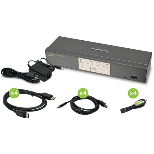 IOGEAR 4-Port DisplayPort KVMP Switch with USB 3.0 Hub (TAA Compliant) - 4 Computer(s) - 1 Local User(s) - 3840 x 2160 - 8