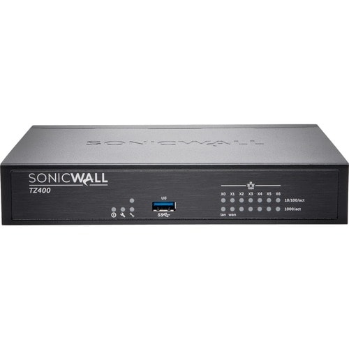 SonicWall TZ400 Network Security/Firewall Appliance - 7 Port - 10/100/1000Base-T - Gigabit Ethernet - DES, 3DES, MD5, SHA-