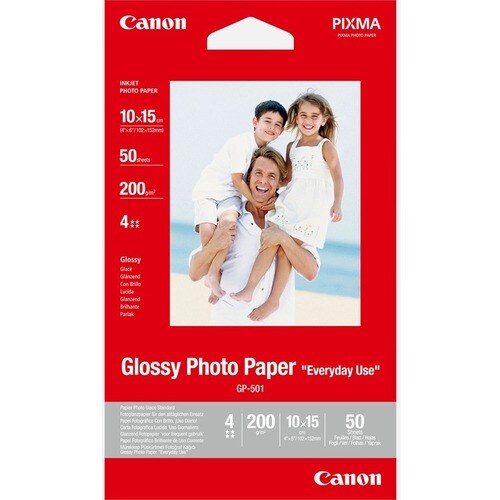 Canon GP-501 Fotopapier - 101,60 mm x 152,40 mm - 210 g/m² Grammage - Glatt, Glänzend - 50er Blatt