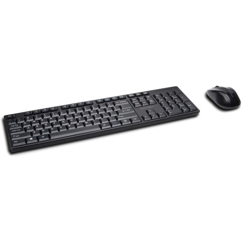 Kensington Pro Fit Wireless Low-profile Desk Set - USB Membrane Wireless RF 2.40 GHz Keyboard - Black - USB Wireless RF Mo