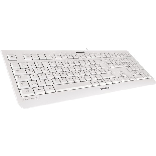 CHERRY KC 1000 Keyboard - Cable Connectivity - USB Interface - Belgian - QWERTZ Layout - Pale Gray - LPK Keyswitch Calcula