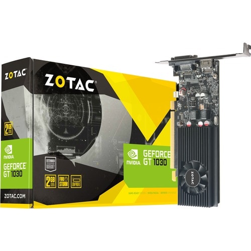 Zotac NVIDIA GeForce GT 1030 Graphic Card - 2 GB GDDR5 - Low-profile - 64 bit Bus Width - PCI Express 3.0 x16 - DisplayPor