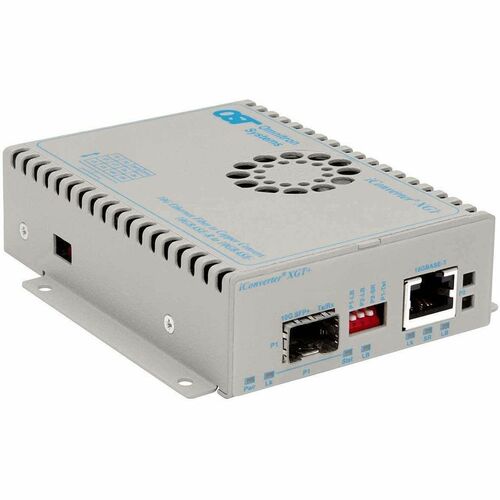 Omnitron Systems 10GBASE-T Ethernet Copper to Fiber Media Converter - 1 x Network (RJ-45) - 10 Gigabit Ethernet - 10GBase-