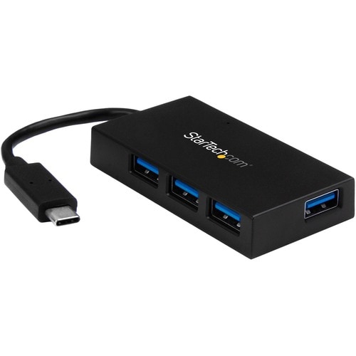 StarTech.com USB Hub - USB Type C - External - Black - TAA Compliant - 4 Total USB Port(s) - 4 USB 3.0 Port(s) - PC