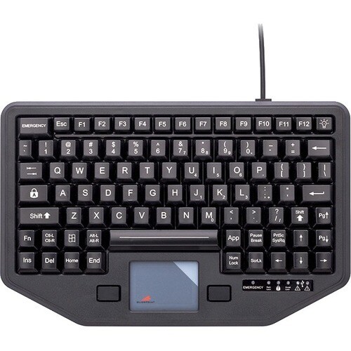 Gamber-Johnson Keyboard - Cable Connectivity - TouchPad - QWERTY Layout - 88 Key(s)