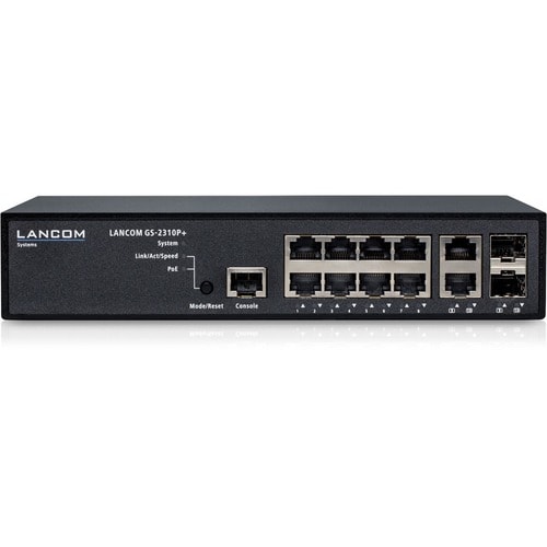 Lancom Systems GS-2310P+. Switch-Typ: Managed, Switch-Ebene: L2. Basic Switching RJ-45 Ethernet Ports-Typ: Gigabit Etherne