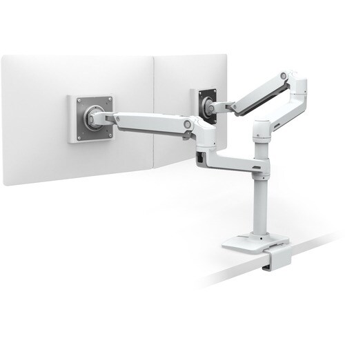 Ergotron Clamp Mount for Monitor - White - 2 Display(s) Supported - 24" Screen Support - 40 lb Load Capacity - 75 x 75, 10