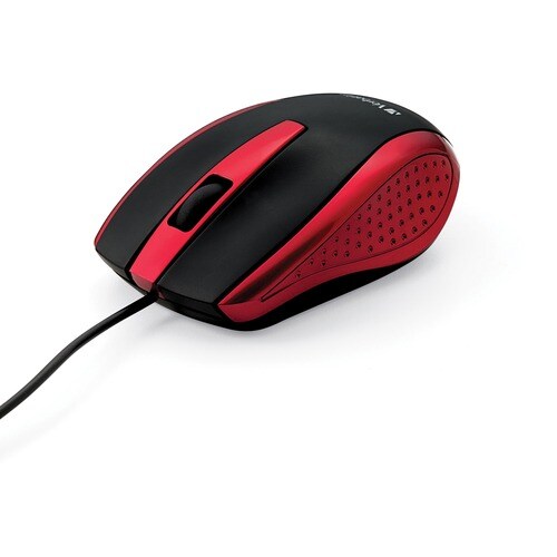 Verbatim Corded Notebook Optical Mouse - Red - Optical - Cable - Red - USB Type A - Scroll Wheel - 3 Button(s) - 1 Each