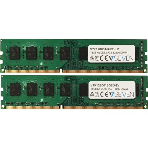 V7 V7K1280016GBD-LV RAM Module for Desktop PC - 16 GB (2 x 8GB) - DDR3-1600/PC3-12800 DDR3 SDRAM - 1600 MHz Dual-rank Memo