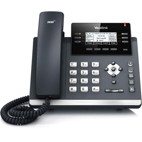 Yealink T42S IP Phone - Wall Mountable - VoIP - 2 x Network (RJ-45) - PoE Ports