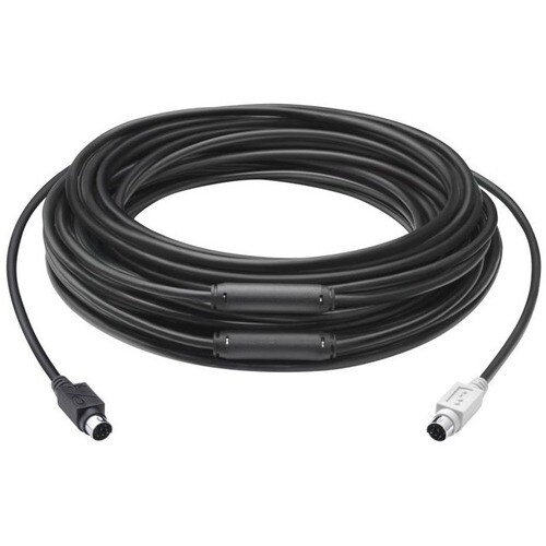 Logitech 15 m PS/2 Cabo de transferência de dados - 1 - Cable for Câmara, Altifalante - Cabo de Extensão - Preto