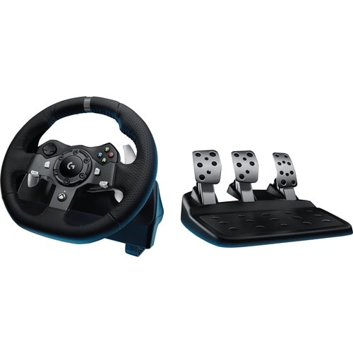Logitech Driving Force G920 Gaming Pedal/Steering Wheel - Cable - USB - Xbox One, PC