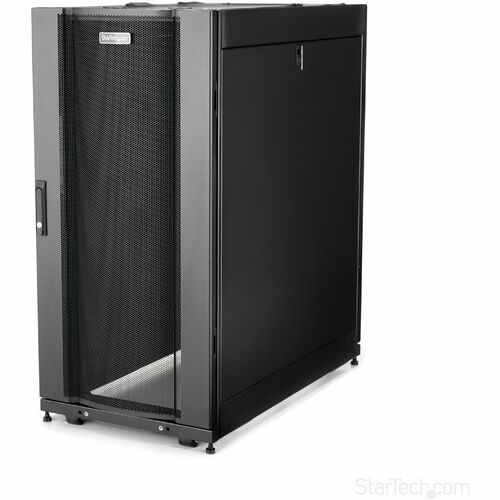 StarTech.com 25U Server Rack Cabinet - 4 Post Adjustable Depth 7-35" Locking Vented Mobile/Rolling Network/Data/IT Equipme
