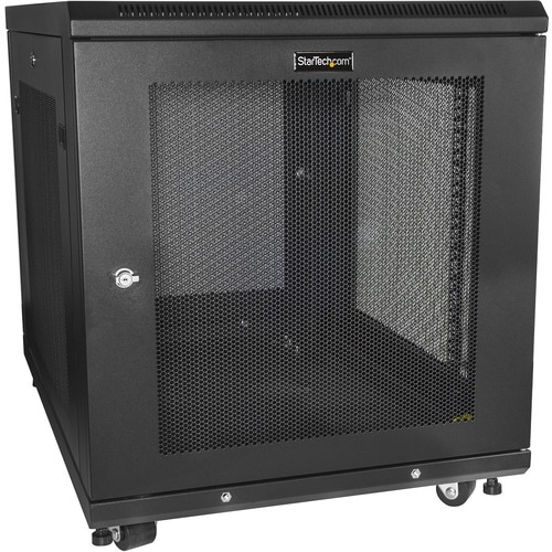 StarTech.com 4-Post 12U Server Rack Cabinet, 19" Data Rack Cabinet for Computer / IT Equipment, Home Network Rack, Half He