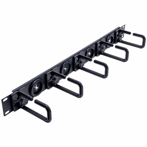 StarTech.com Horizontal 1U Server Rack Cable Management w/ D-Ring Hooks & Pass Through Holes - 19" Network Rack Cord Manag
